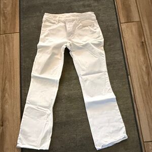 White House Black Market Women's White Straight Leg Jeans